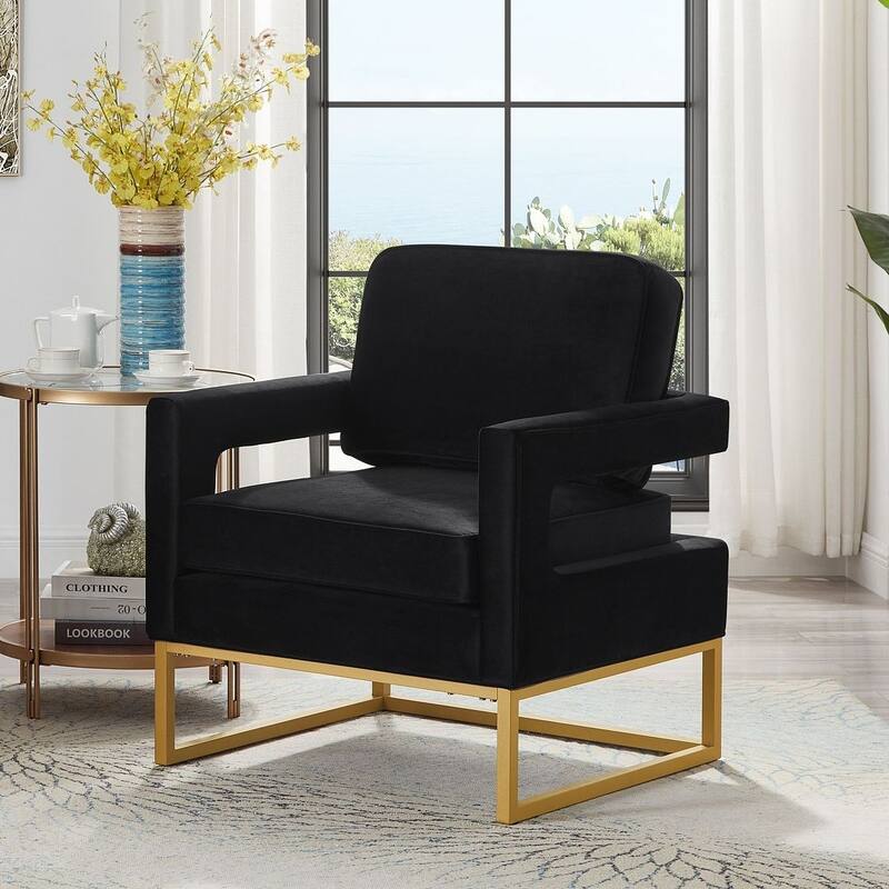 Accent Arm Chair with Gold Base