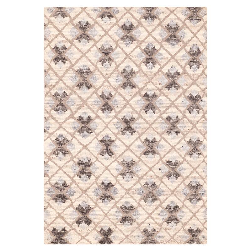 ECARPETGALLERY Hand-knotted Tangier Cream Wool Rug - 5'2 x 7'6