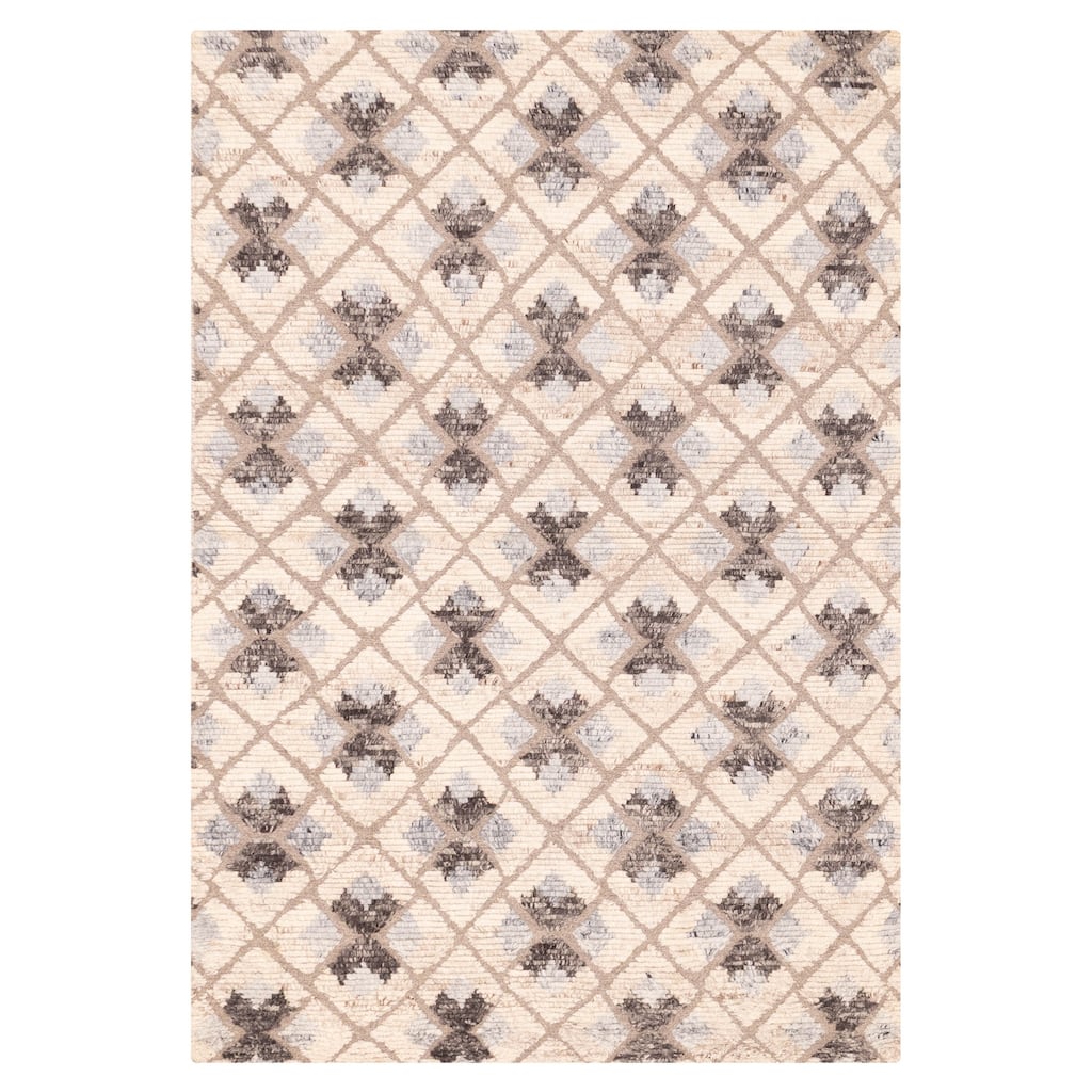 ECARPETGALLERY Hand-knotted Tangier Cream Wool Rug - 5'2 x 7'6