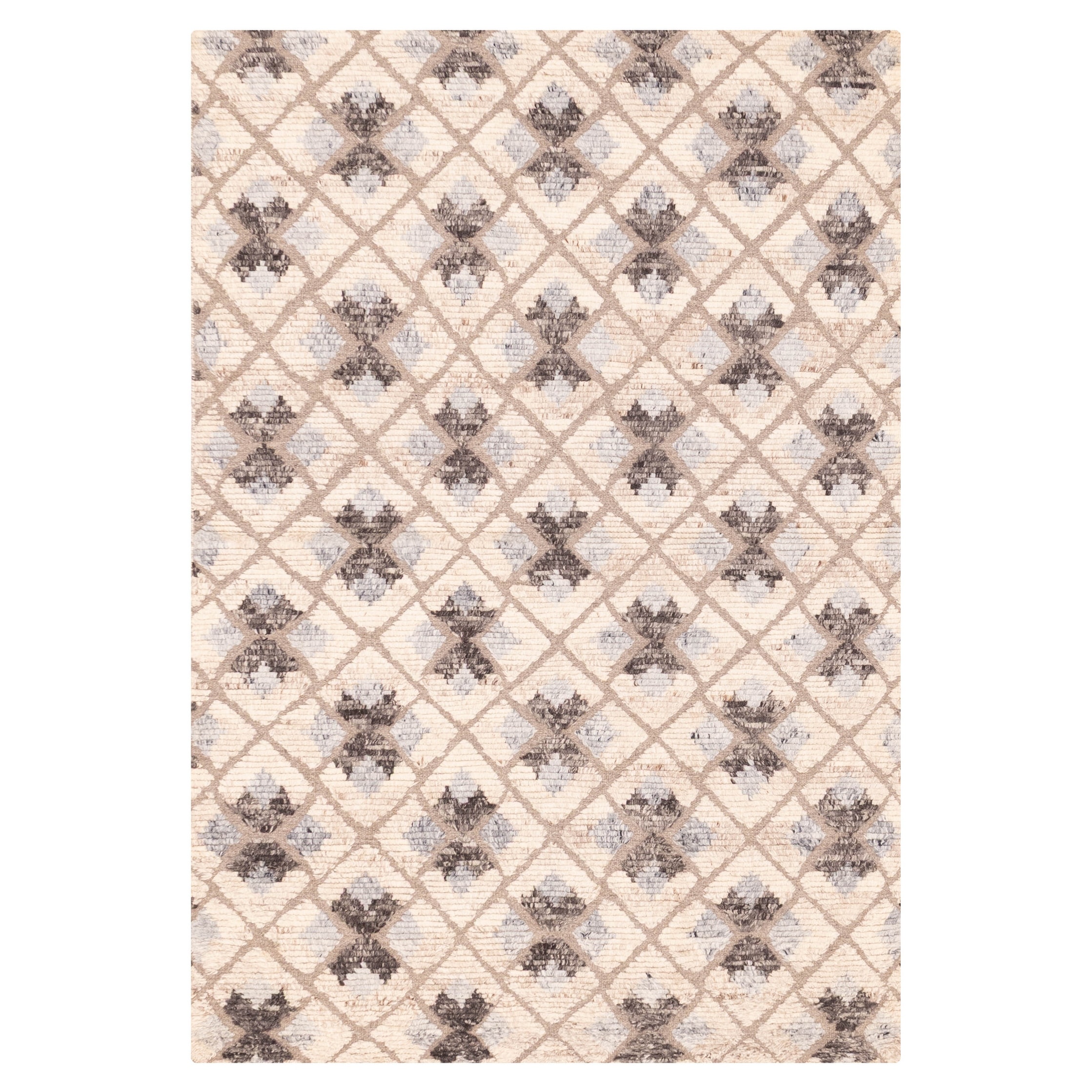 ECARPETGALLERY Hand-knotted Tangier Cream Wool Rug - 5'2 x 7'6