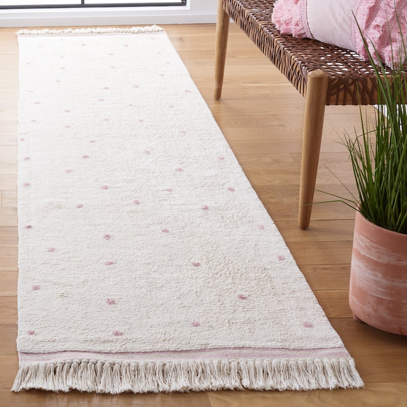 SAFAVIEH Easy Care Machine Washable Apolonia Arbenita Rug - 2'3" x 11' Runner - Ivory/Pink - Runner
