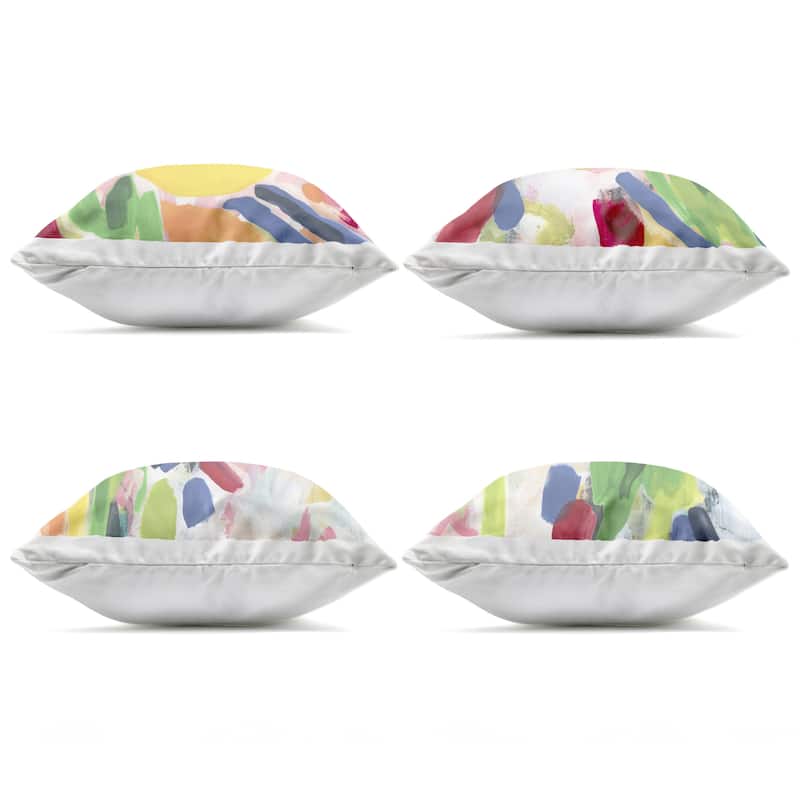 Stupell Fresh Vivid Blossoms Printed Outdoor Throw Pillow Design by June Erica Vess (Set of 4)