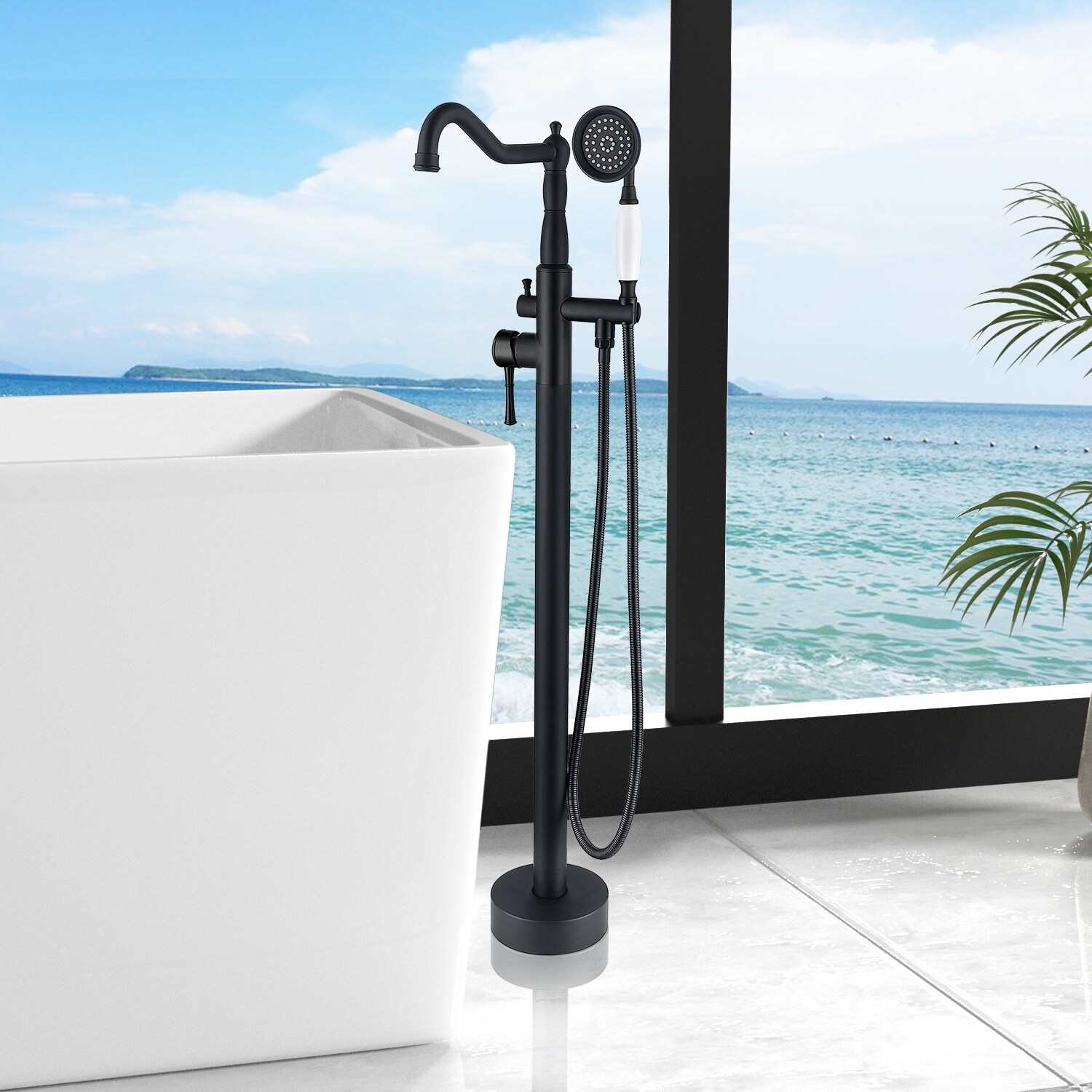 Topcraft Classical Freestanding Bathtub Faucet withe Handheld Shower