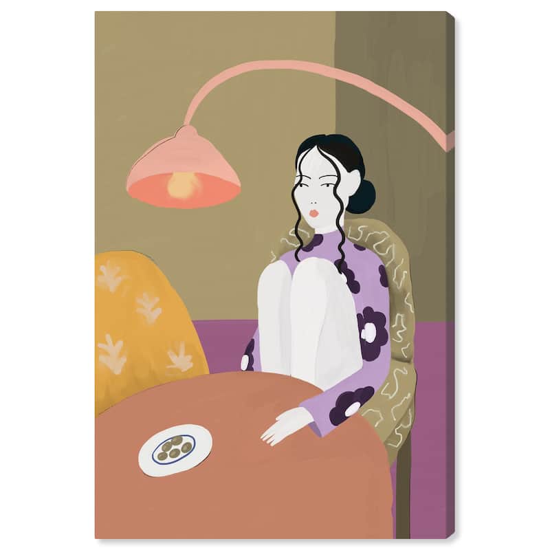 Wynwood Studio Canvas Fashion and Glam Random Thoughts Green and Pastel Brown Modern & Contemporary Wall Art Canvas Print