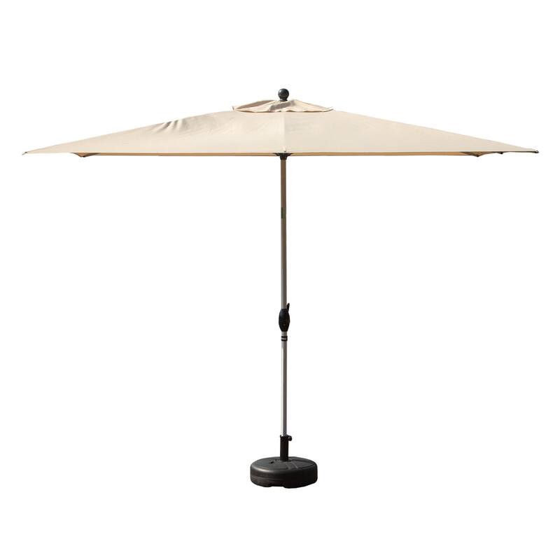 Rectangle Patio Umbrella with Crank Lift and Tilt Function  - Beige