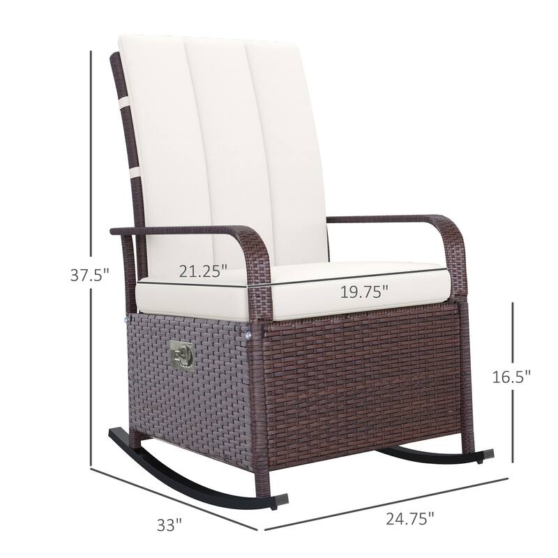 Outsunny Wicker Outdoor Rocking Chair (Excluding the table)