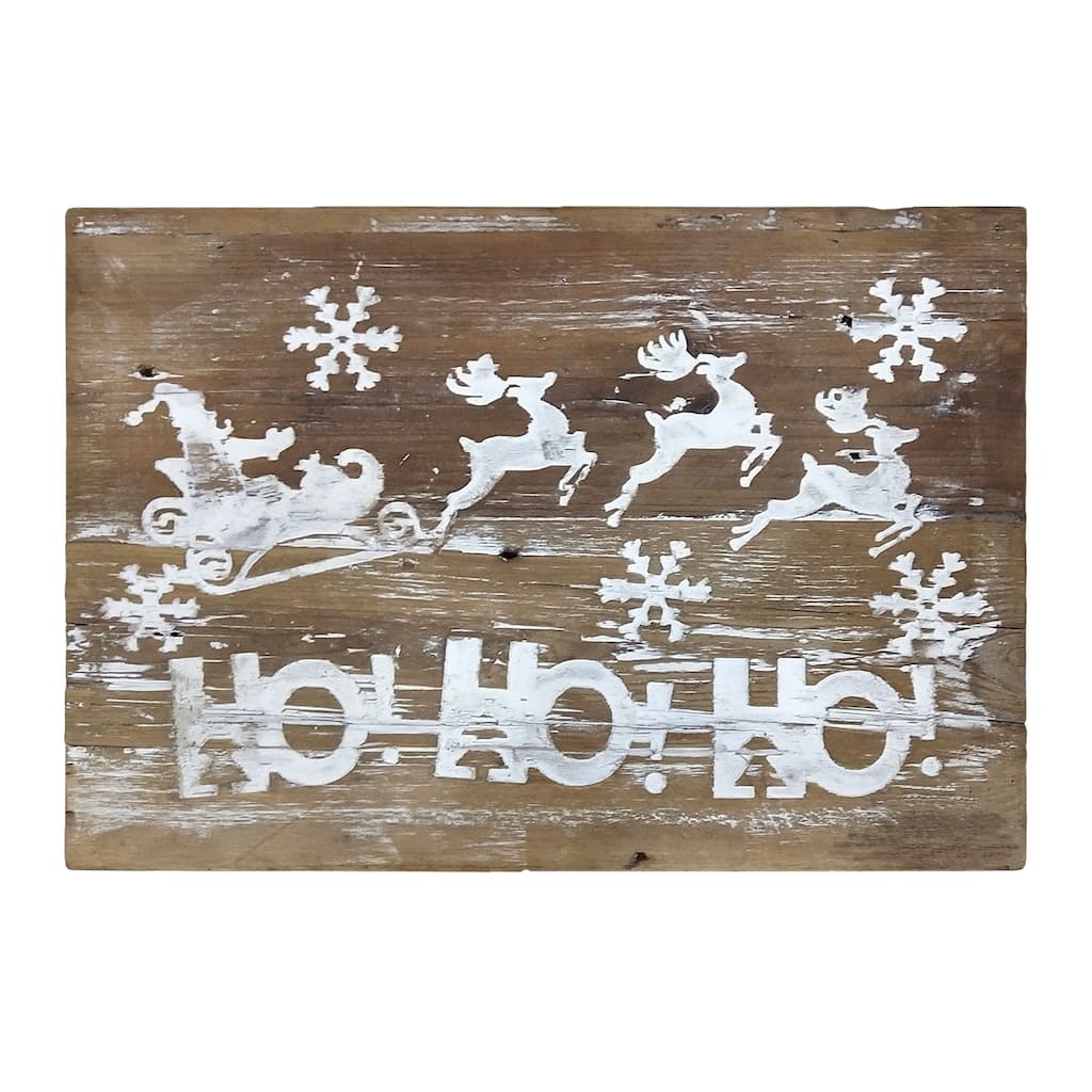 Wood "Ho Ho Ho" Wall Sign 19.5"L - 19.5 x 1 x 14