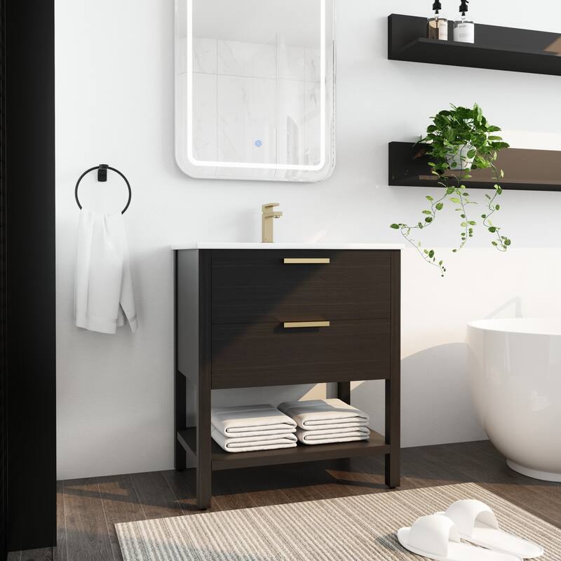 30" Bathroom Vanity with Resin Sink