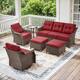 Option Brown Wicker & Red Cushion