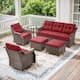 Option Brown Wicker & Red Cushion
