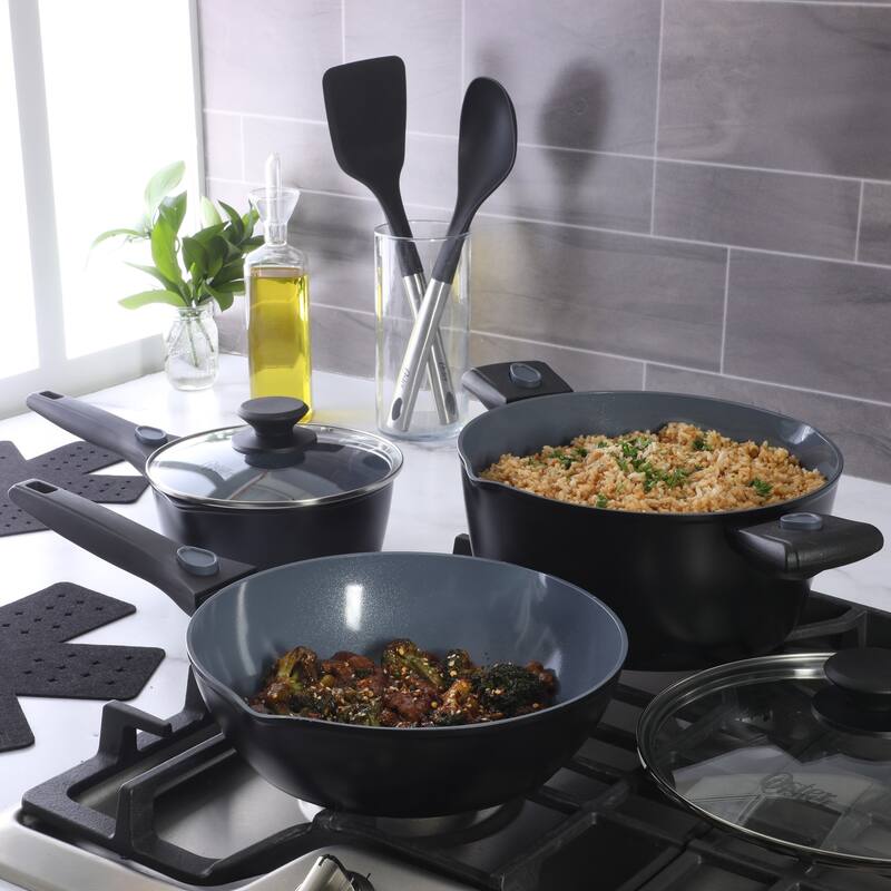 Oster SmartHandle Advance 13-Piece or 18-Piece Nonstick Cookware Set With Utensils & Pan Protectors