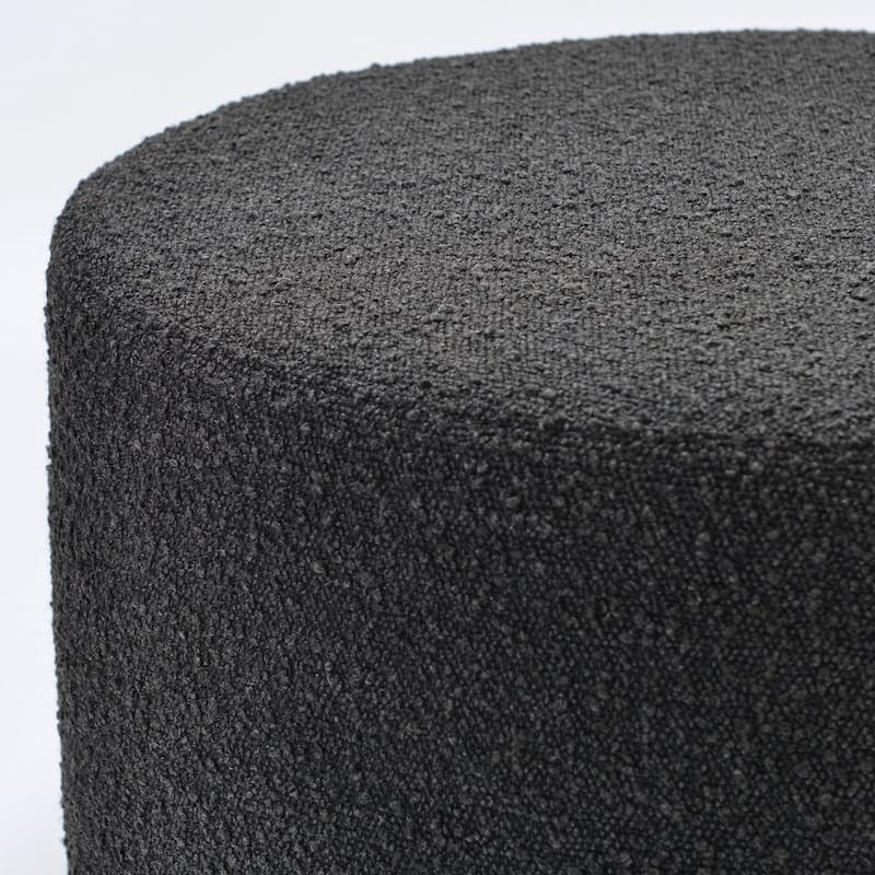 KINWELL Round Upholstered Pouf Ottoman Footrest