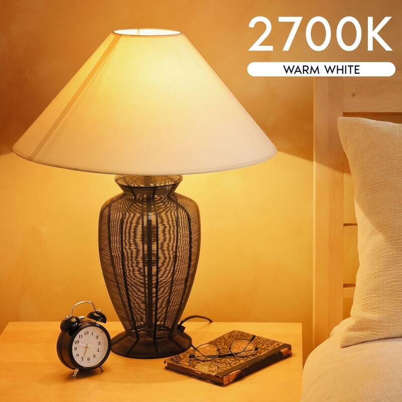 Luxrite A19 LED Light Bulb 8W=60W Non-Dimmable 2700K 800LM E26 Base Damp Rated ETL Listed 8-Pack - Warm White 2700K