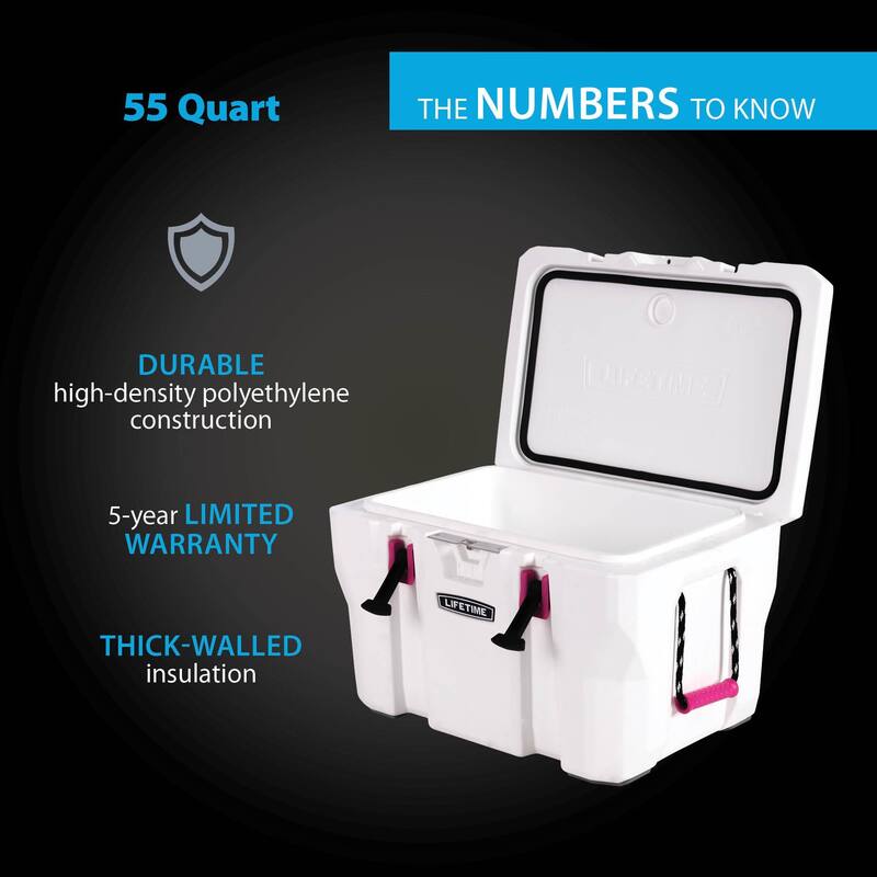 Lifetime, Cooler 55 Quart Wasatch White and Pink