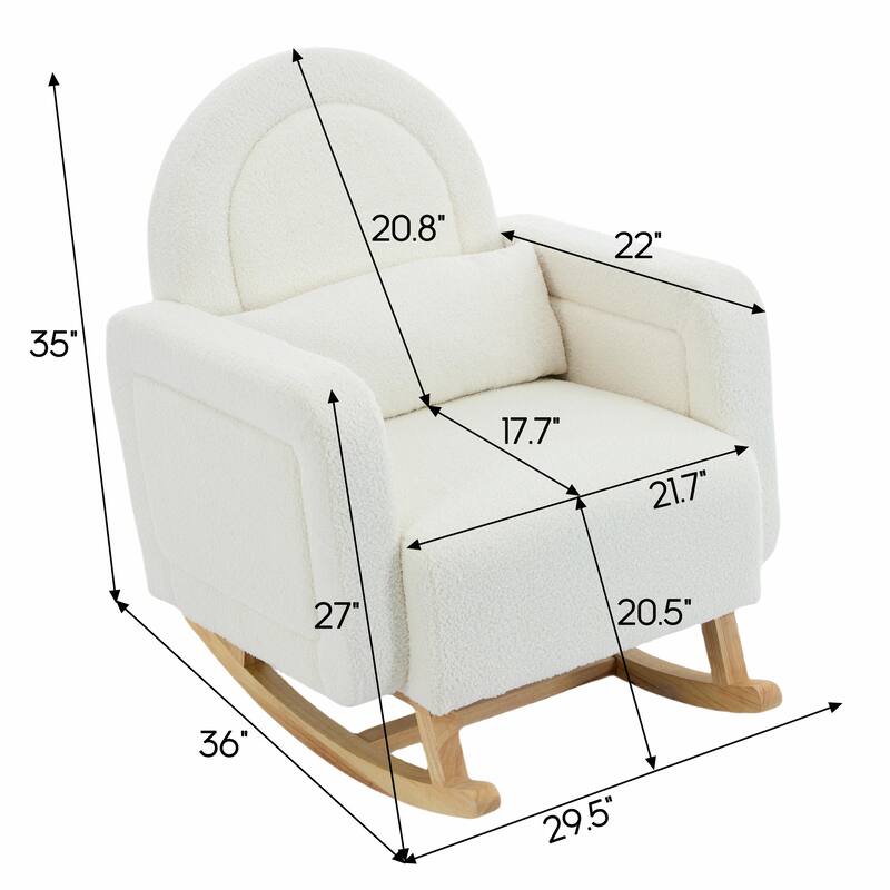 ​Plush Rocking Chair - Soft Teddy Velvet Upholstery