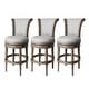 preview thumbnail 95 of 110, Maven Lane 31" Pullman Swivel Bar Height Kitchen Stool Set of 3 - Fabric Reclaimed Oak