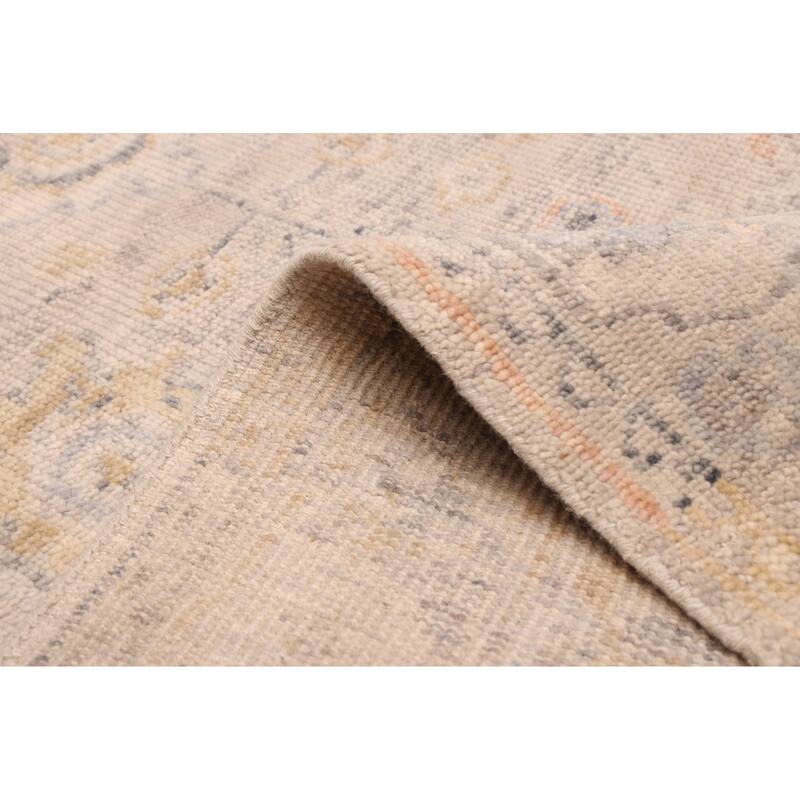 ECARPETGALLERY Hand-knotted Modern Oushak Light Grey Wool Rug - 4'0 x 5'8