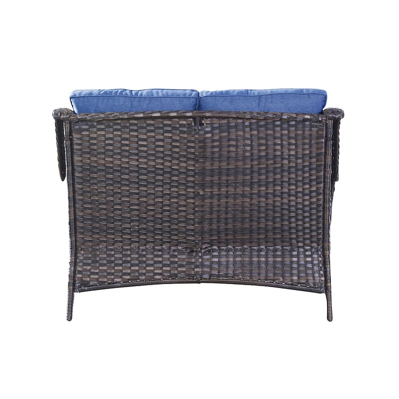 Outdoor Highback Wicker Loveseat Sofa For Home Garden On Sale Bed