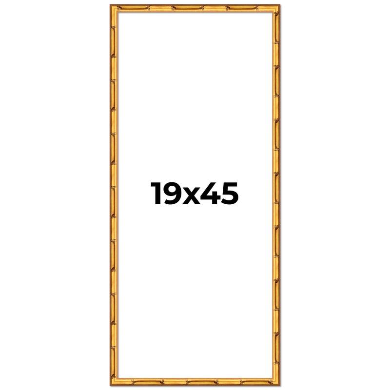 19x45 Frame Gold Bamboo Picture Frame Modern Photo Frame Includes UV Acrylic Shatter Guard Front Acid Free Foam Backing Board
