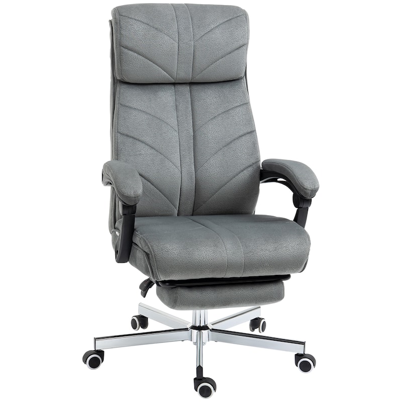 Vinsetto High-Back Executive Office Chair with Footrest, Microfiber Computer Chair with Reclining and Armrest, Ergonomic Chair
