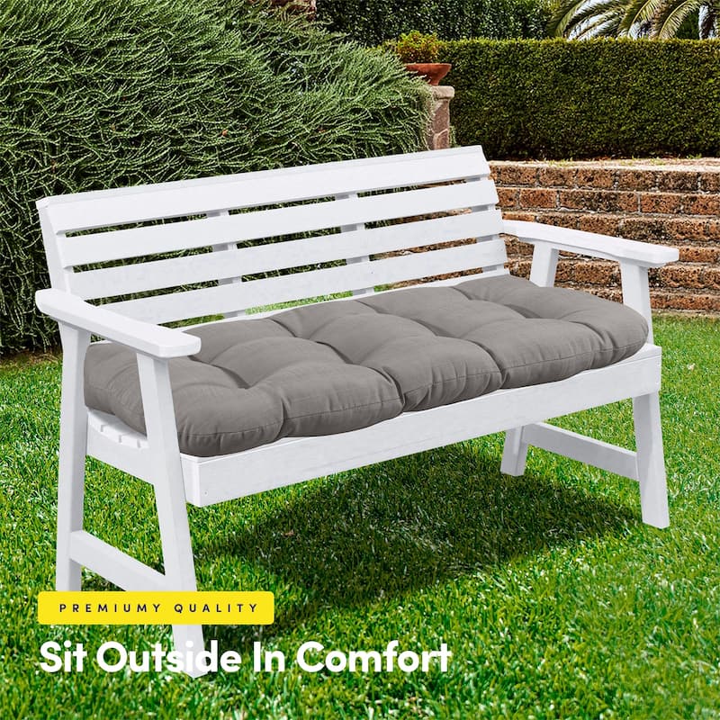 Sweet Home Collection 44" x 19" Tufted Outdoor Loveseat Cushion - Silver