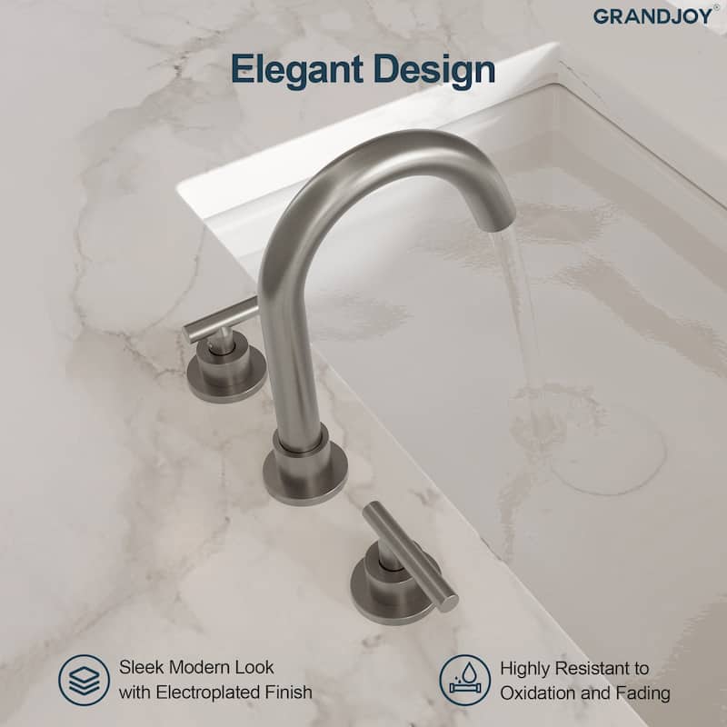 GRANDJOY 8" Mid Arc Widespread 2-Handle Bathroom Faucet
