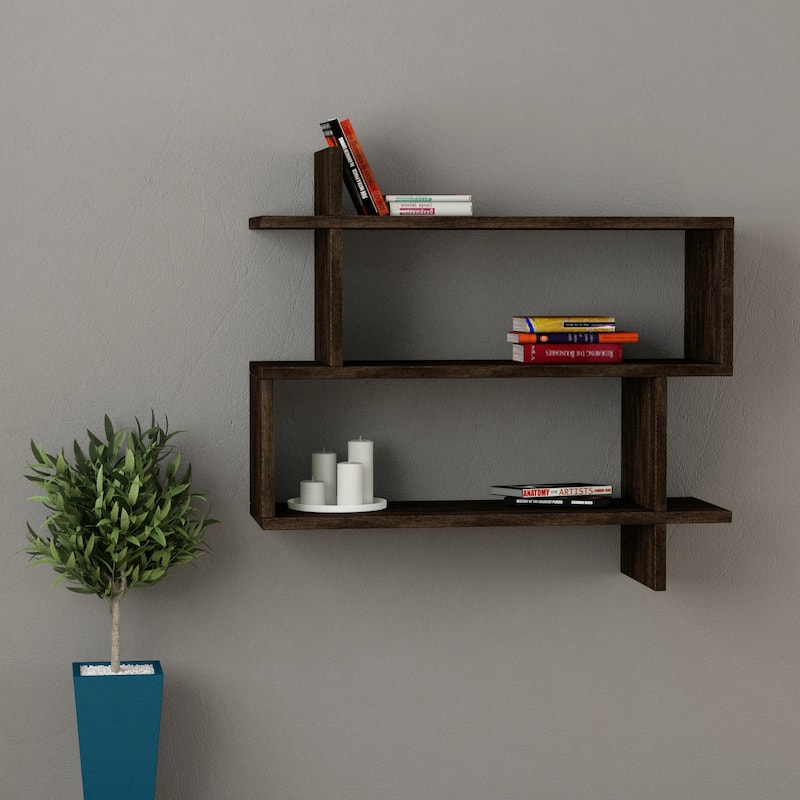 Westcott Modern Wall Shelf - Brown/Ebony
