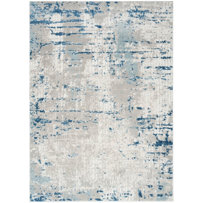 Nourison Concerto Modern Abstract Distressed Area Rug - 3' 9" x 5' 9" - Ivory/Gray/Blue