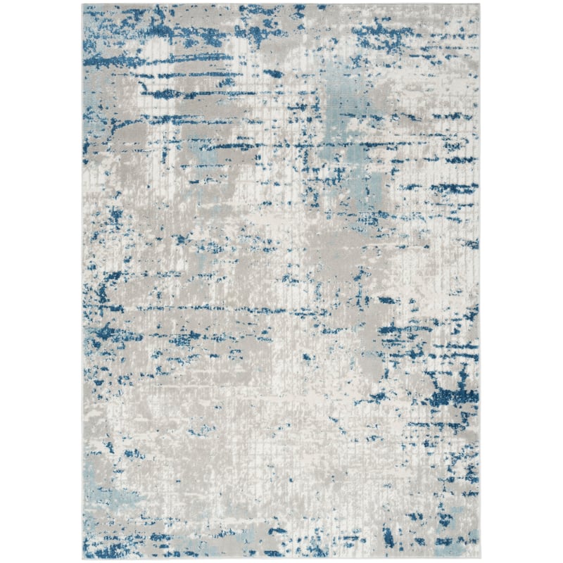 Nourison Concerto Modern Abstract Distressed Area Rug - 3'9" x 5'9" - Ivory/Gray/Blue