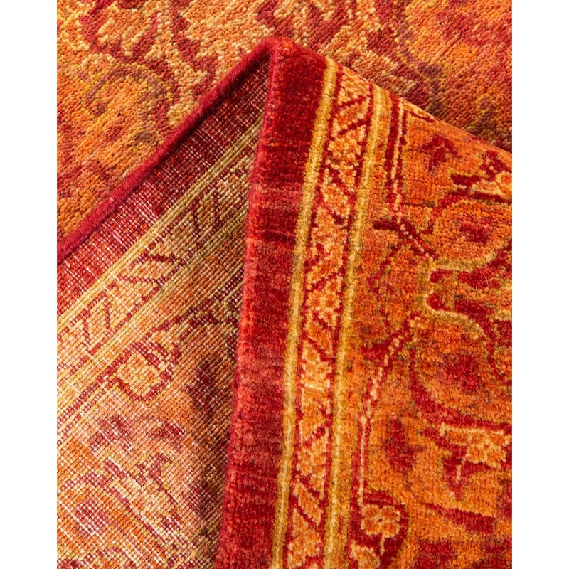 Overton Hand Knotted Wool Vintage Inspired Traditional Mogul Orange Runner Rug - 2' 8" x 19' 1"