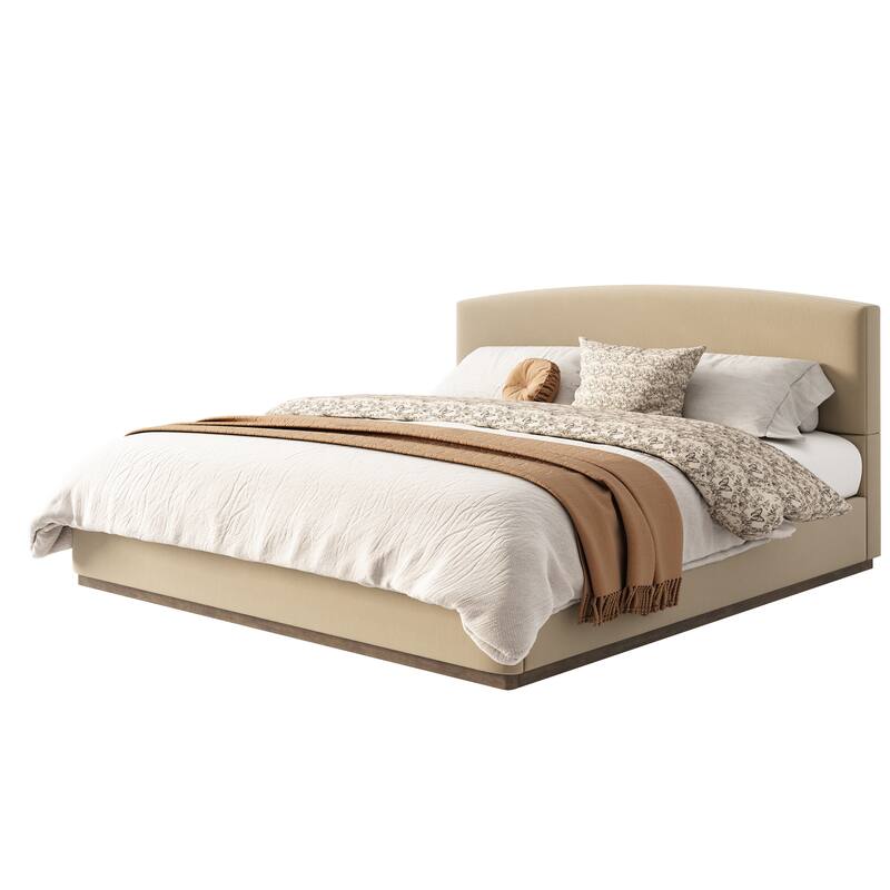 Christopher Knight Home - Modern Velvet Upholstered Bed Frame with Solid Wood Base