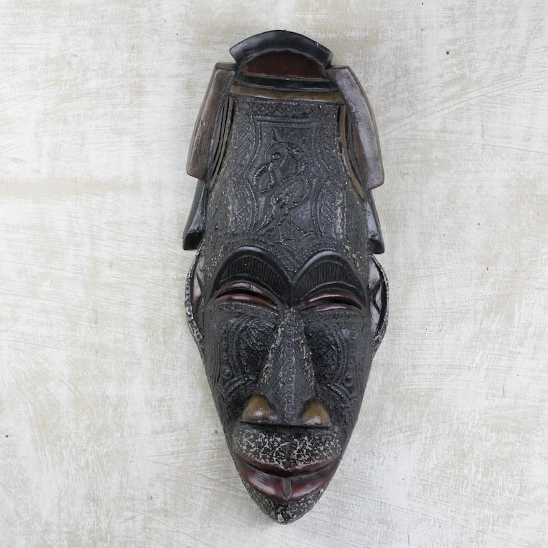 Novica Handmade Peace In Our Time African Wood And Metal Mask