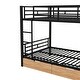 preview thumbnail 10 of 10, Metal Full Size Convertible Bunk Bed with 2 Drawers, Black