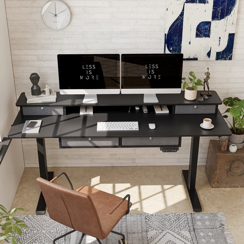 FEZIBO/Home Office Furniture/Wood/Standing Desk With 4 Drawers/Desks