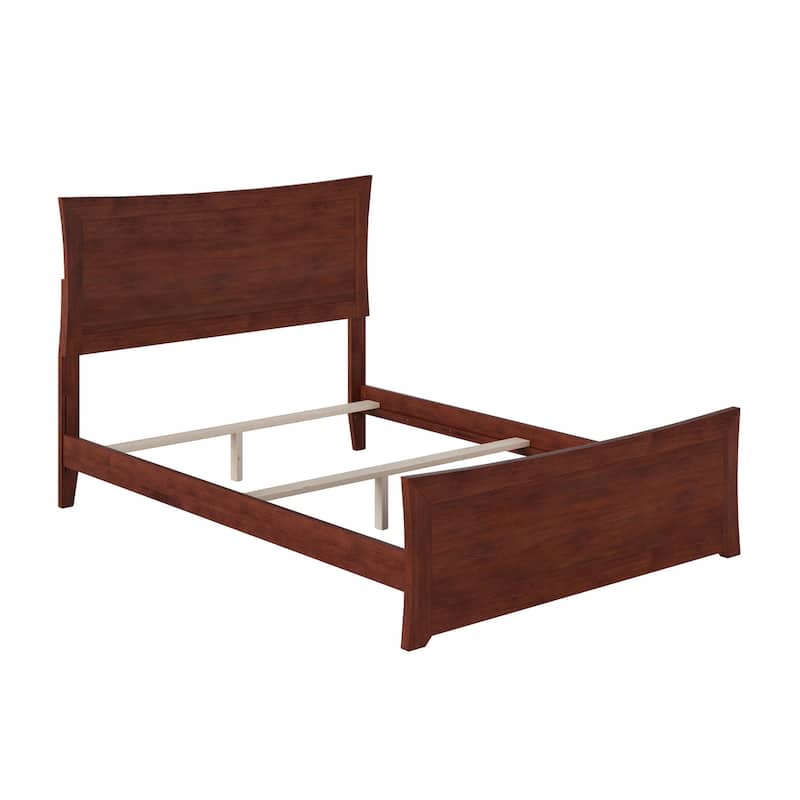 Metro Full Foundation Bed with Matching Footboard in Walnut