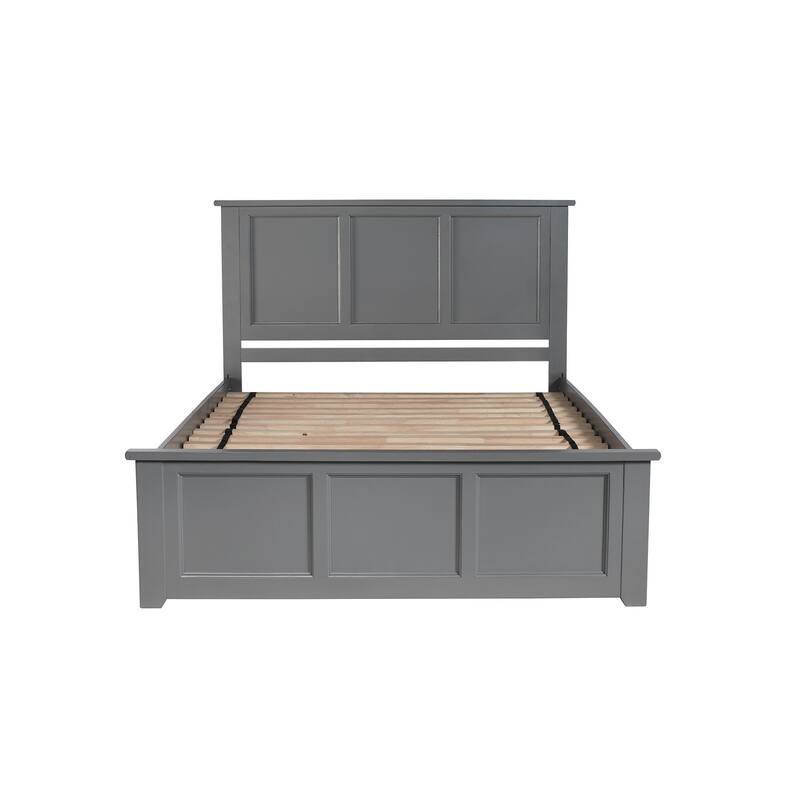 Platform Bed with Footboard & 2 Drawers - Storage Bed Frame - Slatted Support