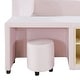 preview thumbnail 27 of 44, Full Size Velvet Upholstered Platform Bed w/ Bedside Desk & Stool, Mother & Child Platform Bed Frame w/ Footboard & Guardrail