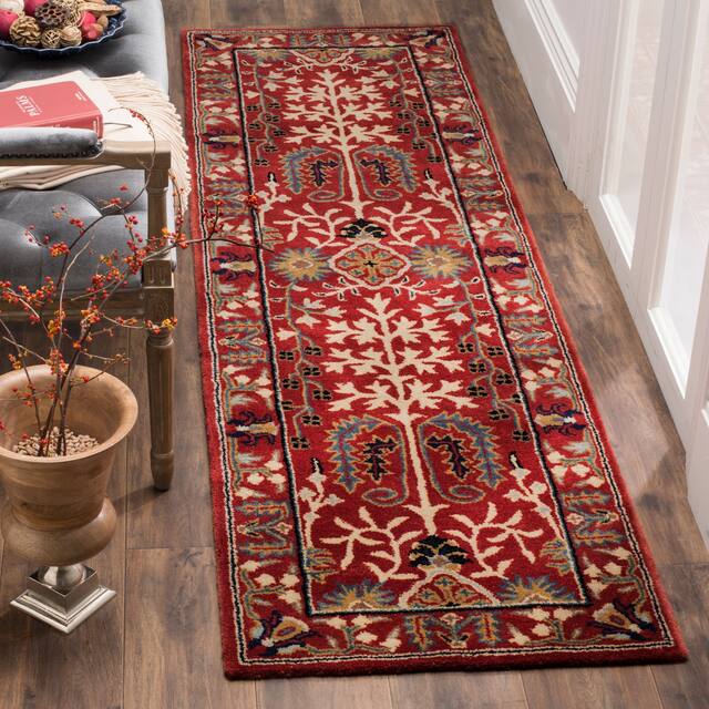 SAFAVIEH Handmade Antiquity Amalia Traditional Oriental Wool Rug - 2'3" x 12' Runner - Red/Multi