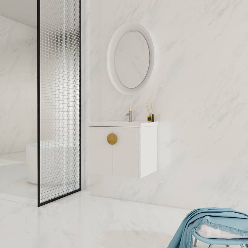 24 Inch Soft Close Doors Bathroom Vanity with Sink, for Small Bathroom