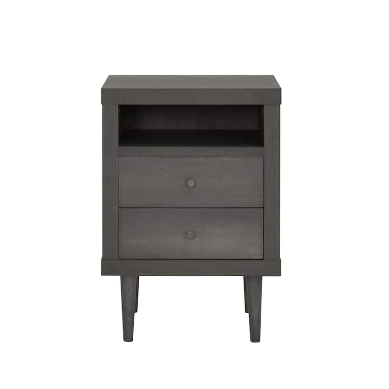 2-Drawer Nightstand - Grey