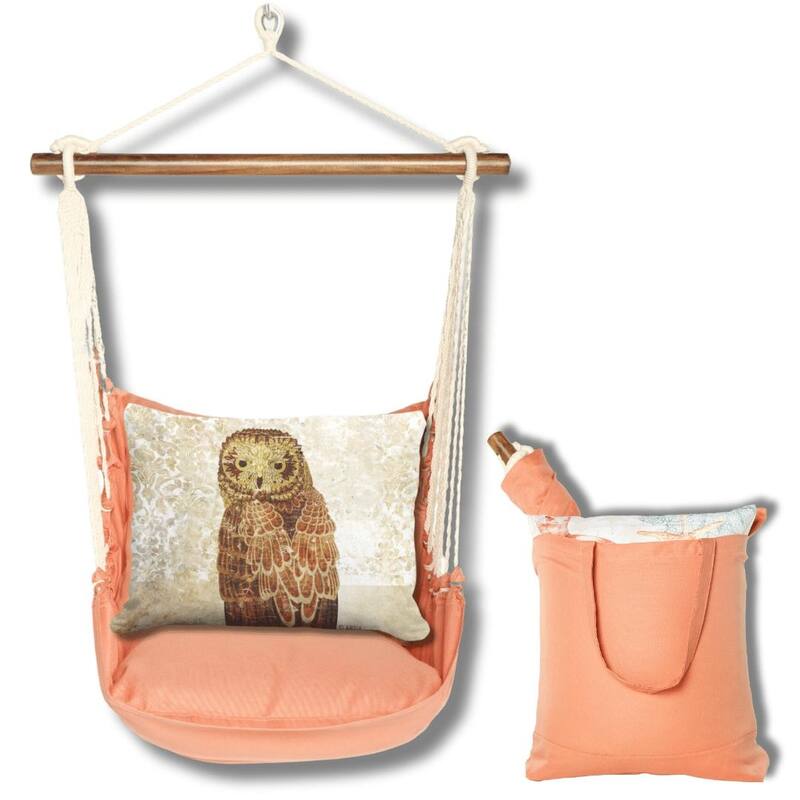 Magnolia Casual Swing Set 4 piece - Living Coral w/ Owl Portrait