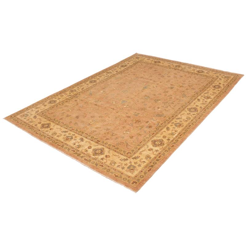 ECARPETGALLERY Hand-knotted Peshawar Oushak Beige Wool Rug - 9'1 x 12'5