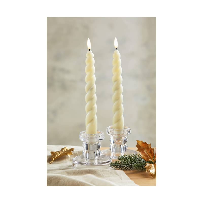 Spiral Led Tapers S/2 - Ivory