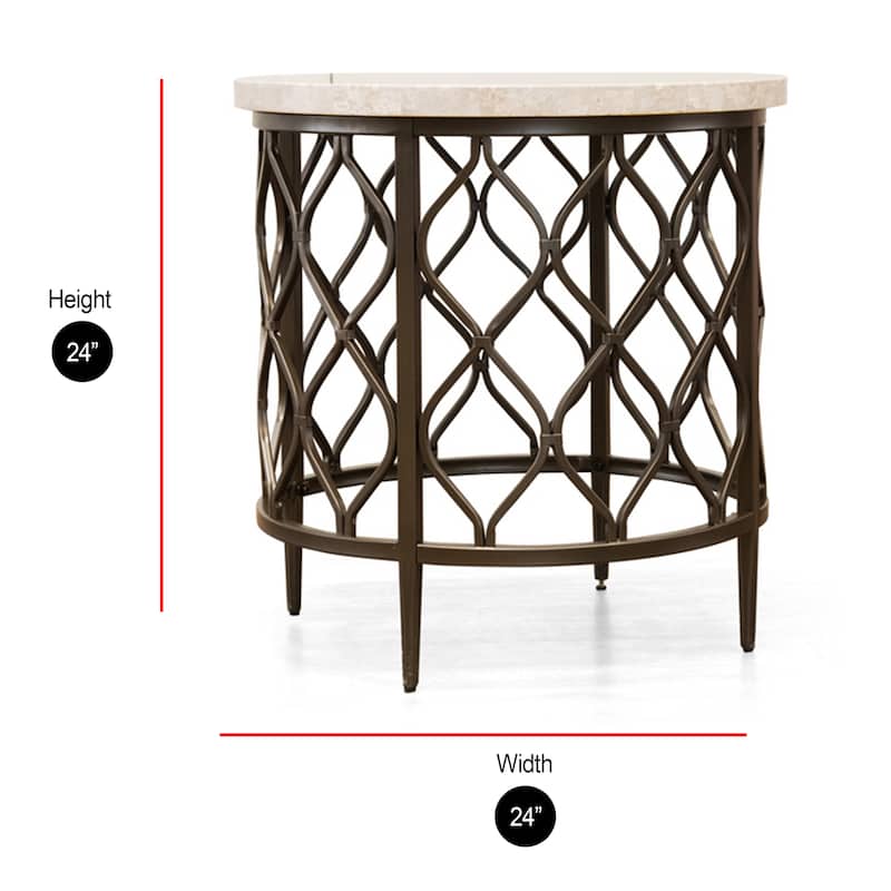 Steve Silver Rockvale Stone Top Round Side Table