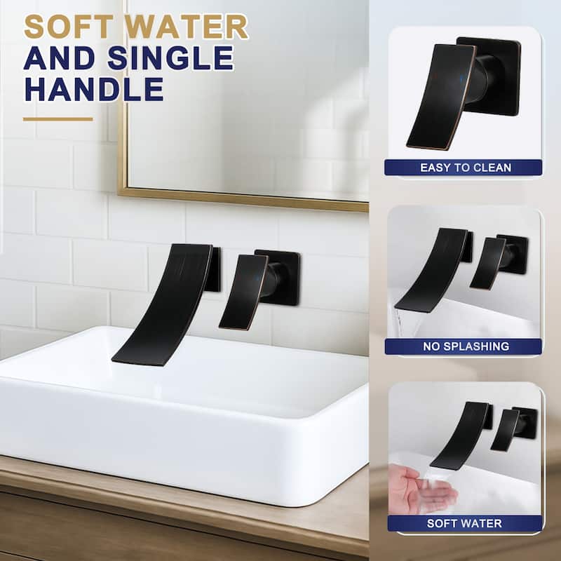 WOWOW Single Handle Wall Mounted Bathroom Basin Faucet