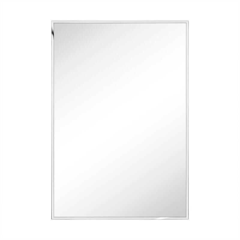 TEHOME Velin Recessed and Surface Mount Bathroom Medicine Cabinet with Mirror Square Cornered Metal Framed Rounded Rectangle
