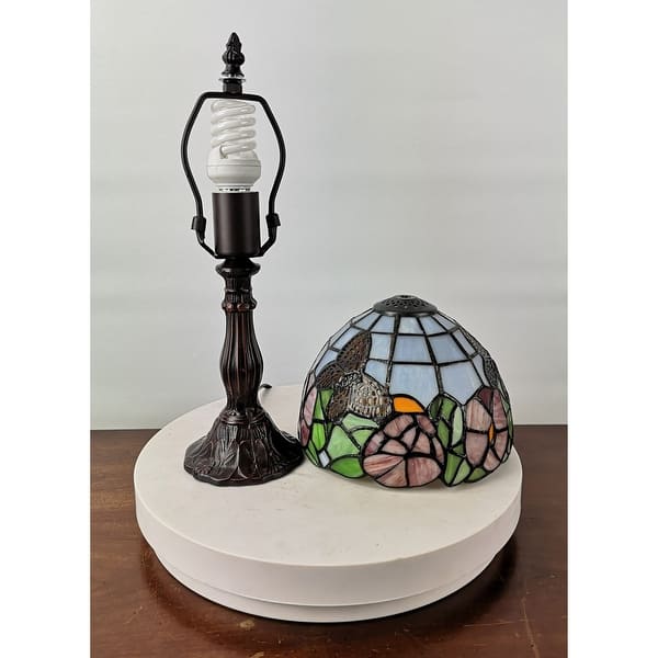 Shop Tiffany Style Mini Accent Lamp Floral Butterfly Flower Nightstand Decor Handmade Gift Am042tl08b Amora Lighting Overstock 28481710