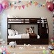 preview thumbnail 2 of 12, Twin-Over-Twin Bunk Bed with Twin Size Trundle and 3 Storage Stairs,Multifunctional Kids Bunk Bed,Espresso
