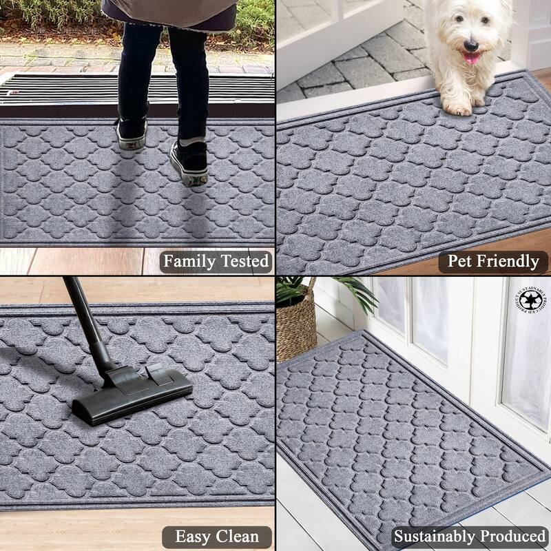 A1HC New All Weather Superior Dirt and Moisture Absorbing Polypropylene Door Mat with Non-Slip Backing for Inside Outside Use