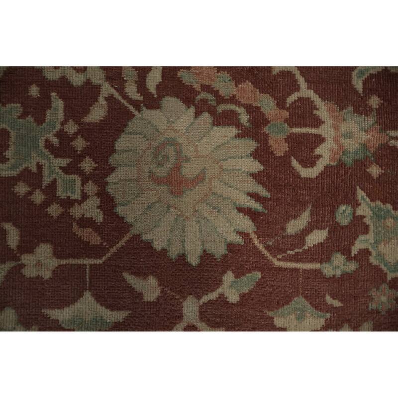 Hand Knotted Oriental 100% Wool Carpet Traditional All-Over Oranges & Rust Ziegler Area Rug - 9' 7'' X 6' 10''